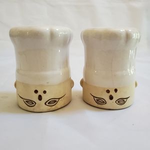 Vintage Chef Hat Head Salt & Pepper Shakers